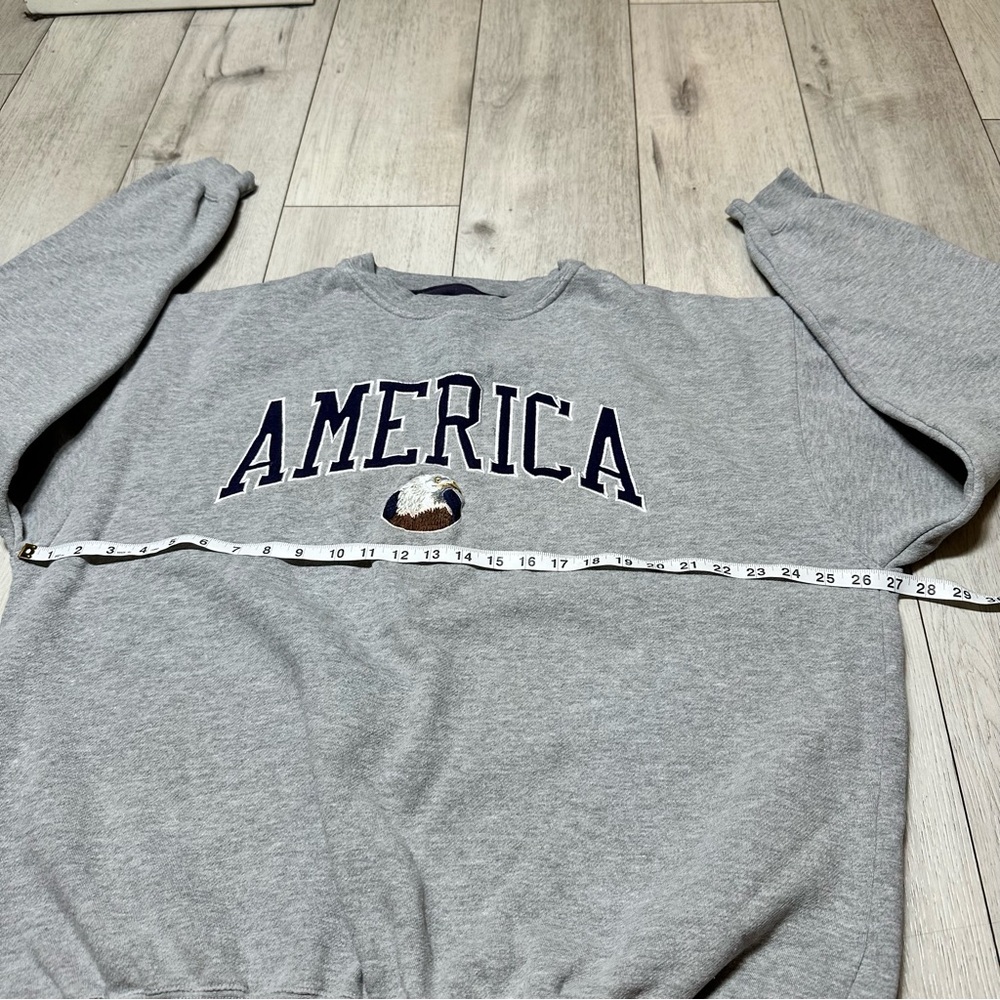 Vintage America Sweatshirt XL Crewneck Bald Eagle  Pullover Winter Streetwear - Picture 4 of 5